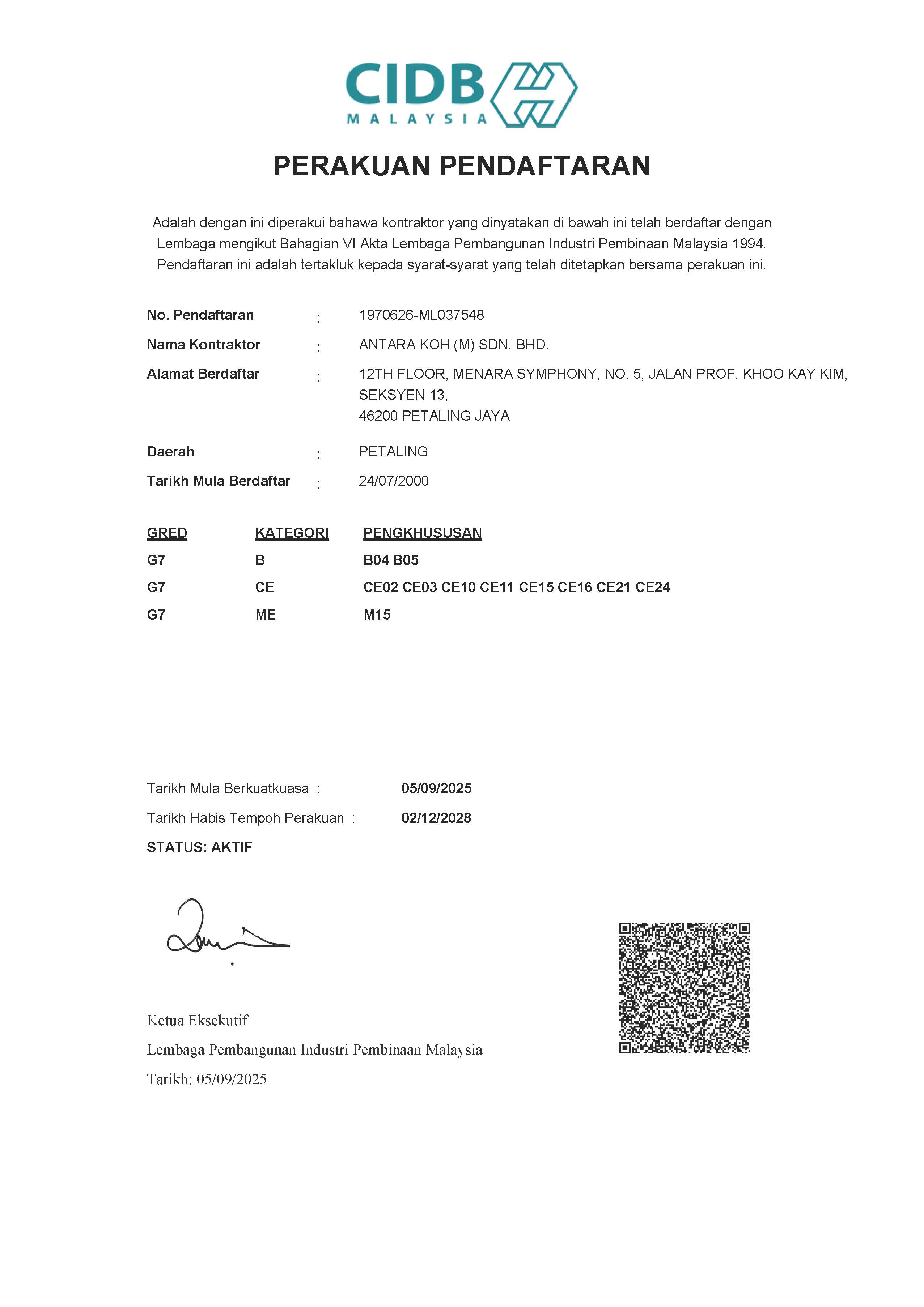 certificate